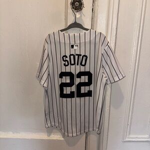 Yankee Nike Black and White Striped Jersey